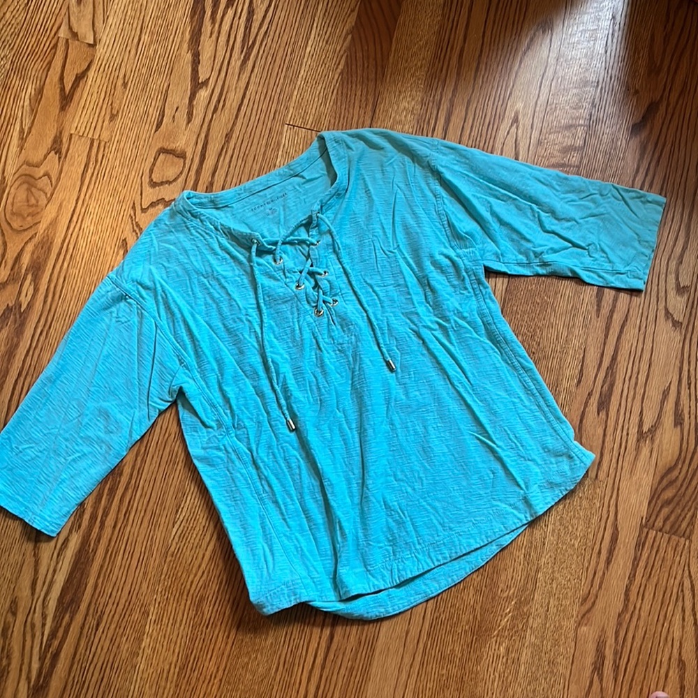 Women’s Small Tommy Hilfiger Blue 100% Cotton Tee Top